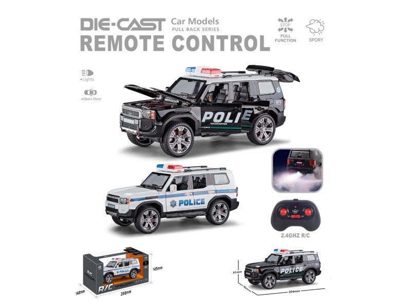 1:22 Remote Control Modified Toyota Prado Alloy Car Police Car