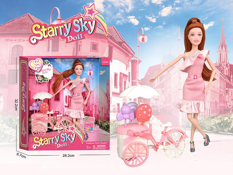 11.5 Inch 11-Joints Fashion Doll With Dessert Cart Set