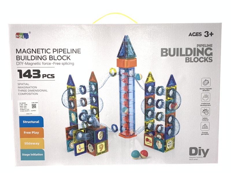 Electric Lifting Platform Magnetic Pipe Building Blocks (143 Pieces)