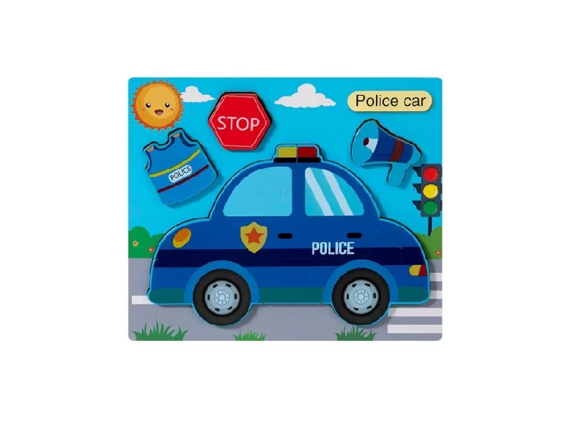 Wooden 3D Jigsaw Puzzle - Police Car