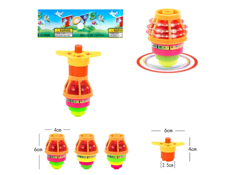 Windup Top Toy With Light