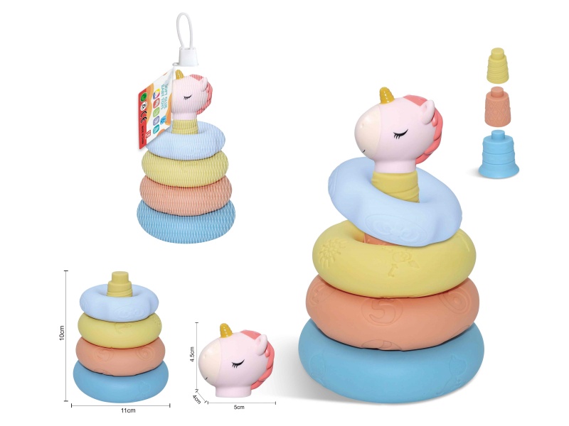 Soft Rubber Stacking Ring Finger Doll Set(Unicorn) 8PCS