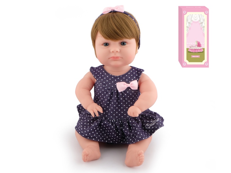 50cm Soft Plastic Reborn Doll(Wig Sheath)With Feeding-Bottle, Magnetic Pacifier, Diaper, Birth Card