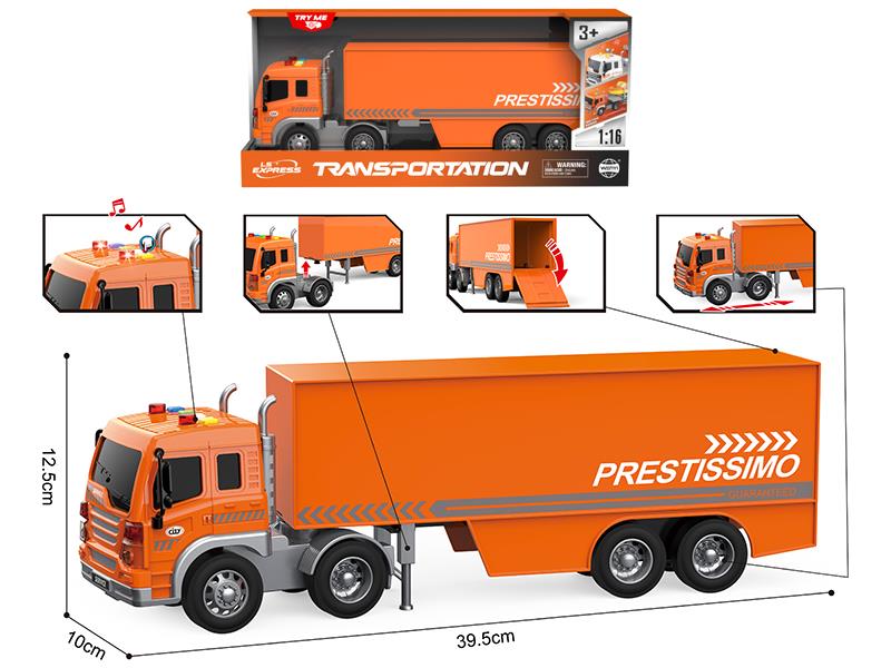 1:16 Friction Container Truck(Sound And Light)