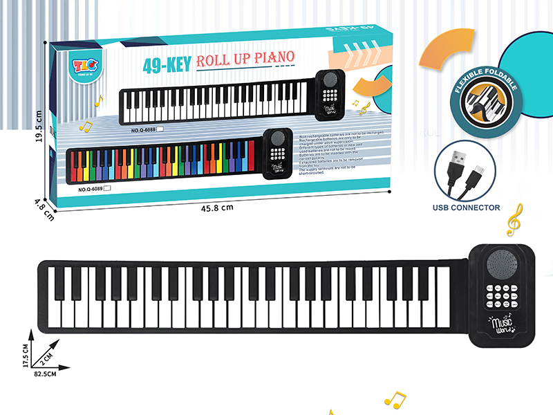 49-Key Roll Up Piano With USB Cable