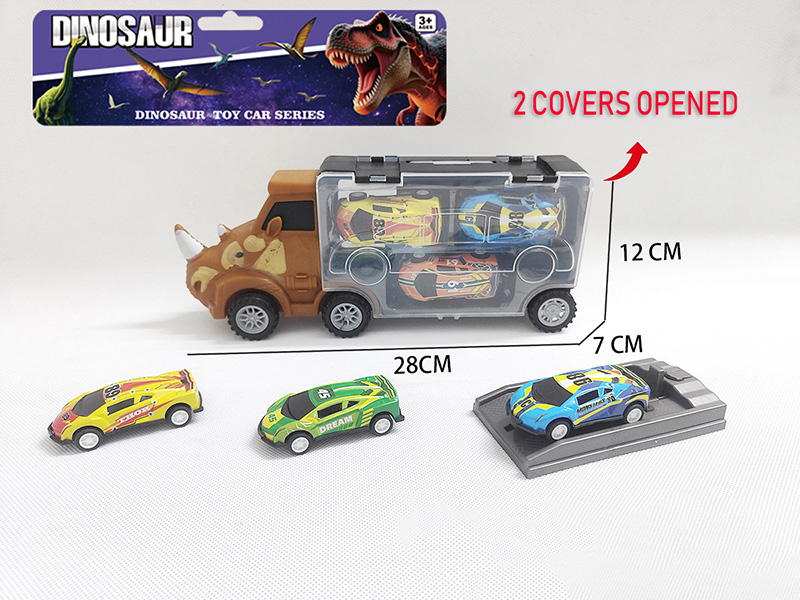 Rhinoceros Storage Container Truck With 3pcs Iron Cars + Launcher