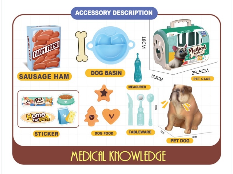 Pet Cage With Rubber Dog