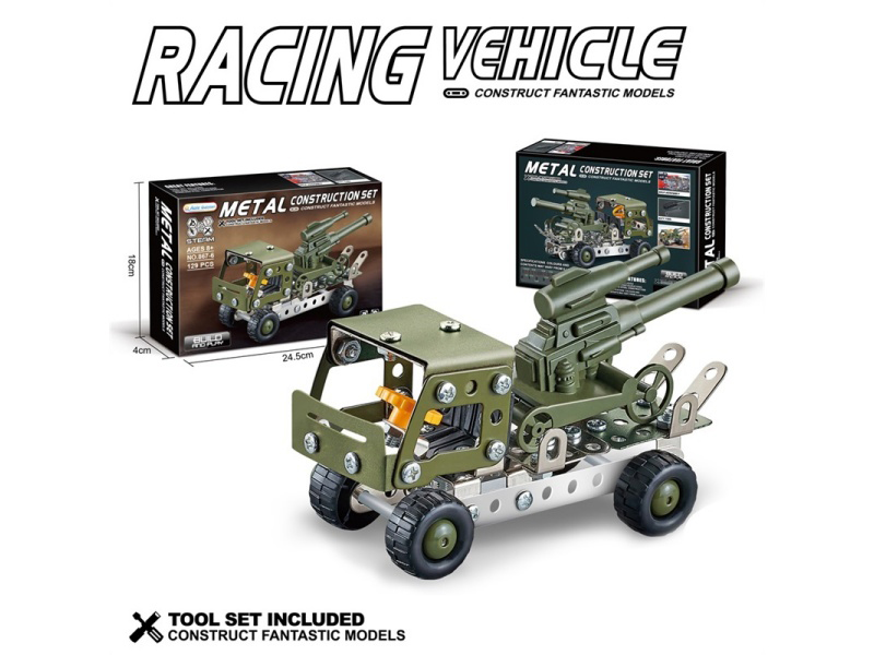 Diy Metal Building Block Motorcycle (Blue)