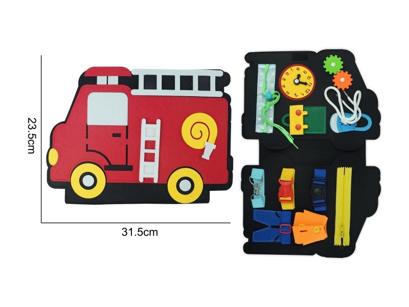 Montessori Children'S Early Education And Intelligence Development Sheet - Felt Page, Fire Engine Felt Board
