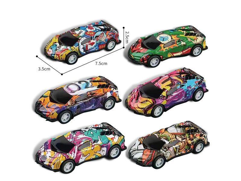 Pull Back Graffiti Iron Car(1PCS)