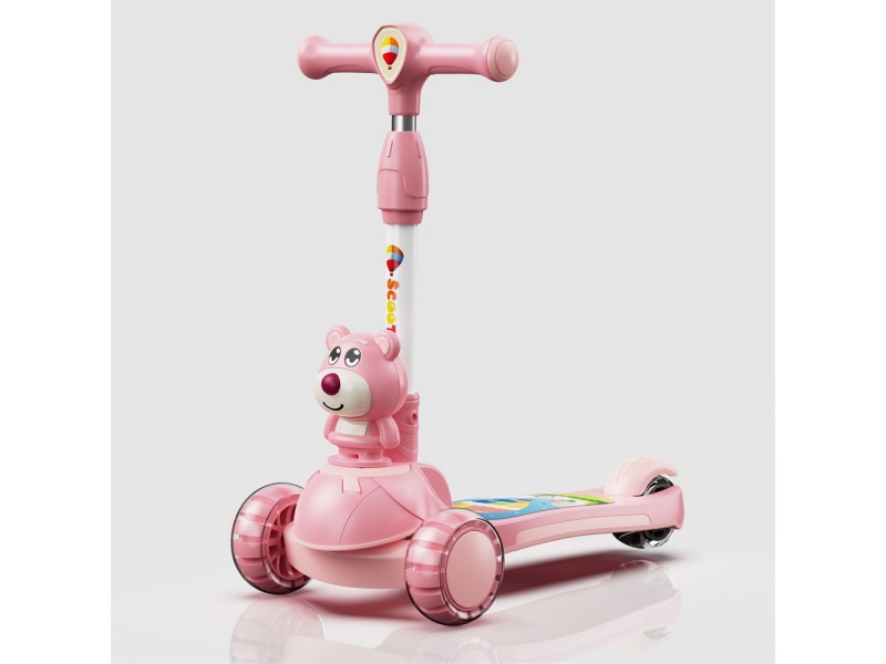 Cartoon One-Button Foldable Scooter For Kids