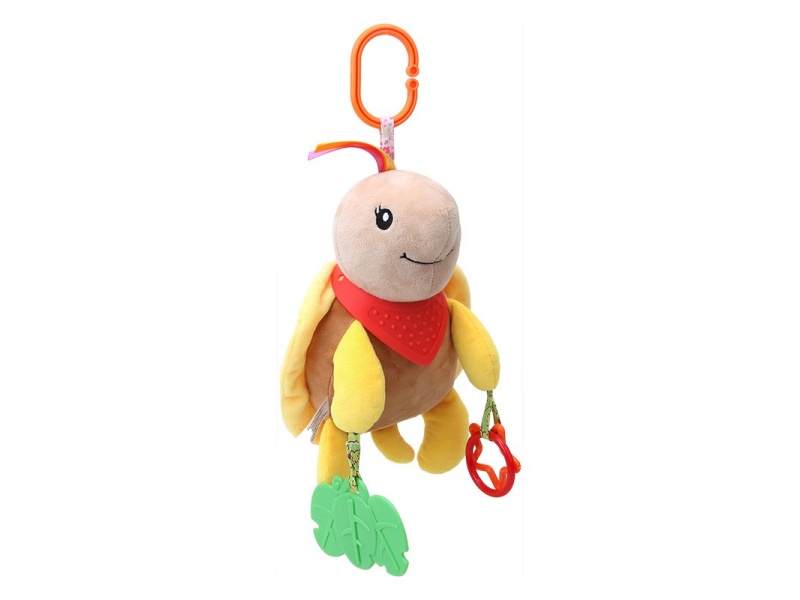 Turtle Baby Teething Neck, Pull Ring, Bell Plush Pendant
