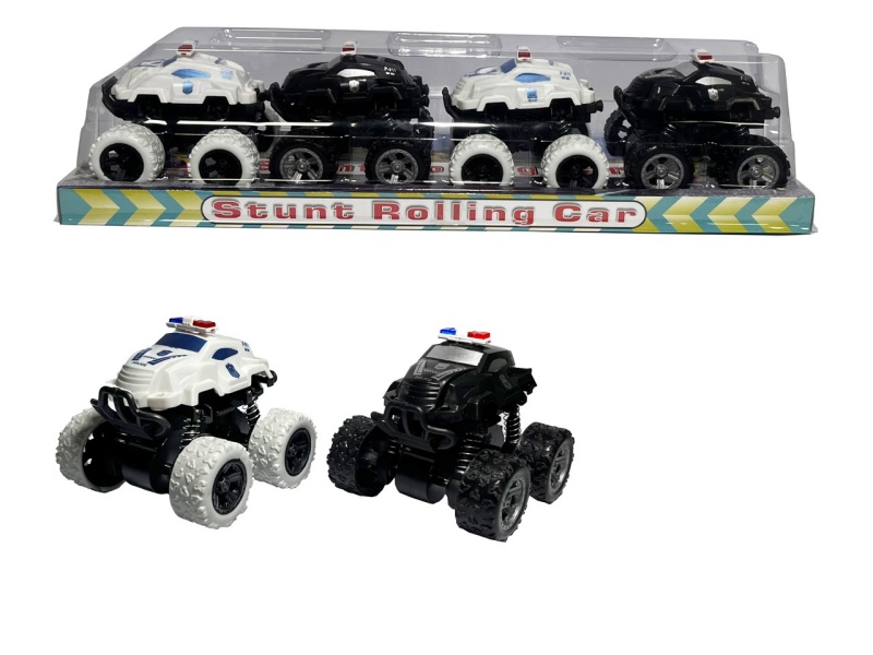 4 Box-Footed Rollovers, 2 Police Car Models, 2 Colors