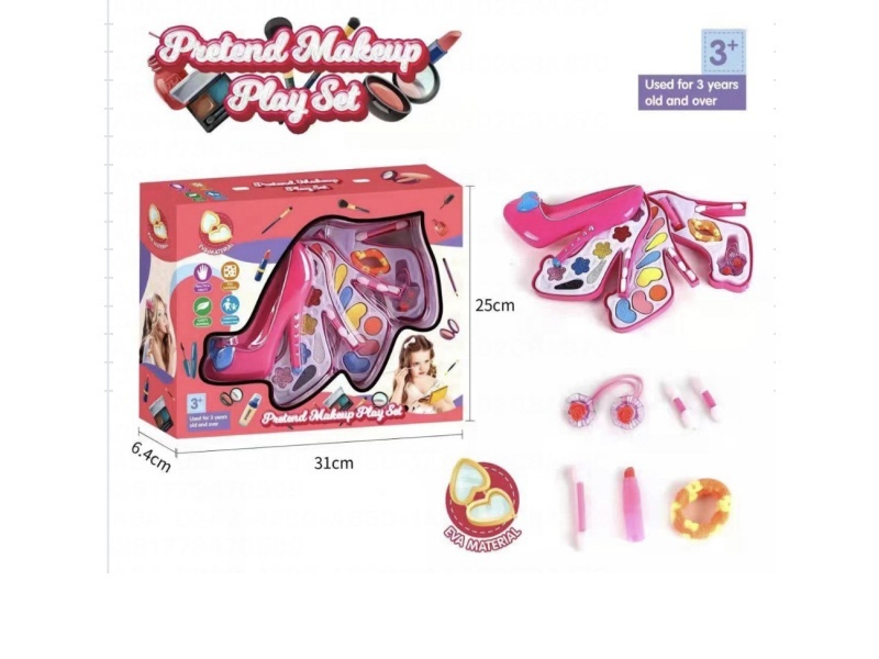 High heels, four-layer children's makeup, accessories and toys