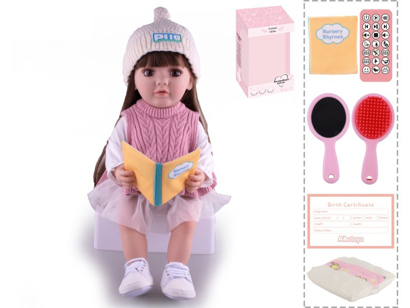 22-Inch Bionic Smart Rebirth Doll, Capable Of Bionic Shaking Of The Head, Raising Of The Hand, Mouth Movement To Speak, Intelligent Dialogue, Recording, Imitating The Tongue, Oral Skills, Dance Music