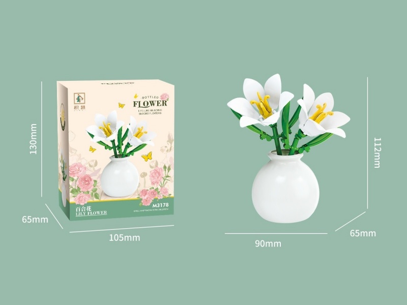 Building Blocks: 64 Pcs Of Lily (Flower Arrangement)