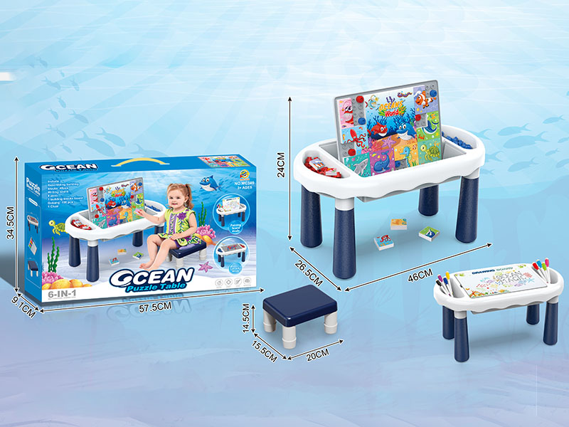 DIY Ocean Puzzle Drawing Board Table