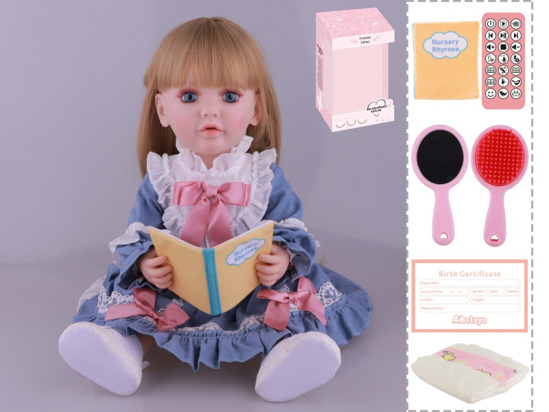 22-Inch Bionic Smart Rebirth Doll, Capable Of Bionic Shaking Of The Head, Raising Of The Hand, Mouth Movement To Speak, Intelligent Dialogue, Recording, Imitating The Tongue, Oral Skills, Dance Music