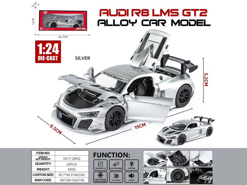 1:24 Audi R8 Alloy Car Model