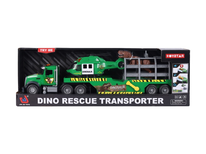 1:14 Inertial Transport Vehicle Dinosaur Set (Sound, Light, Multi-Functional)