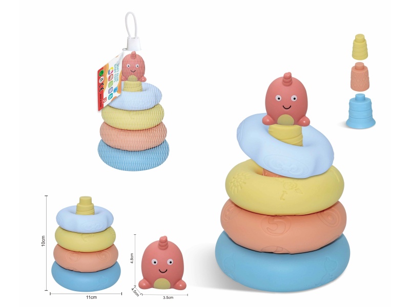 Soft Rubber Stacking Ring Finger Doll Set(Sea Animal) 8PCS