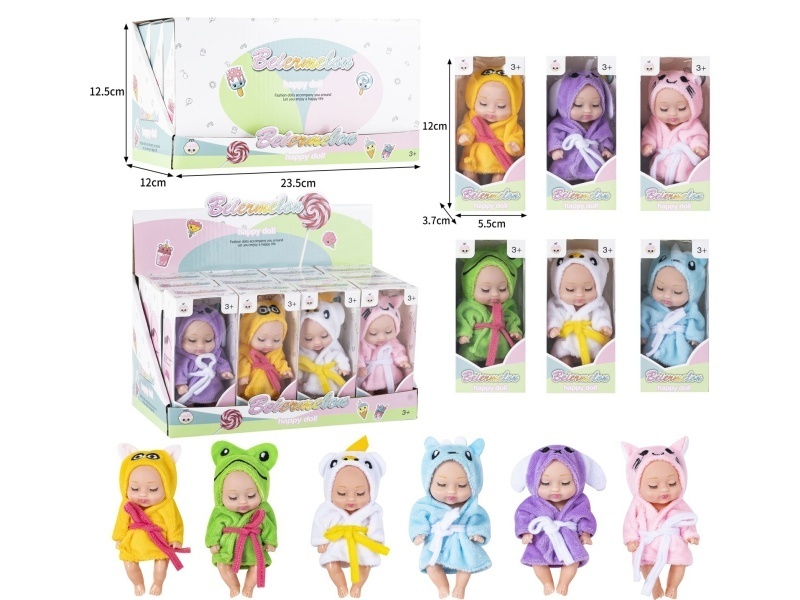4-Inch Solid Sleeping Dolls (12-Piece Set)