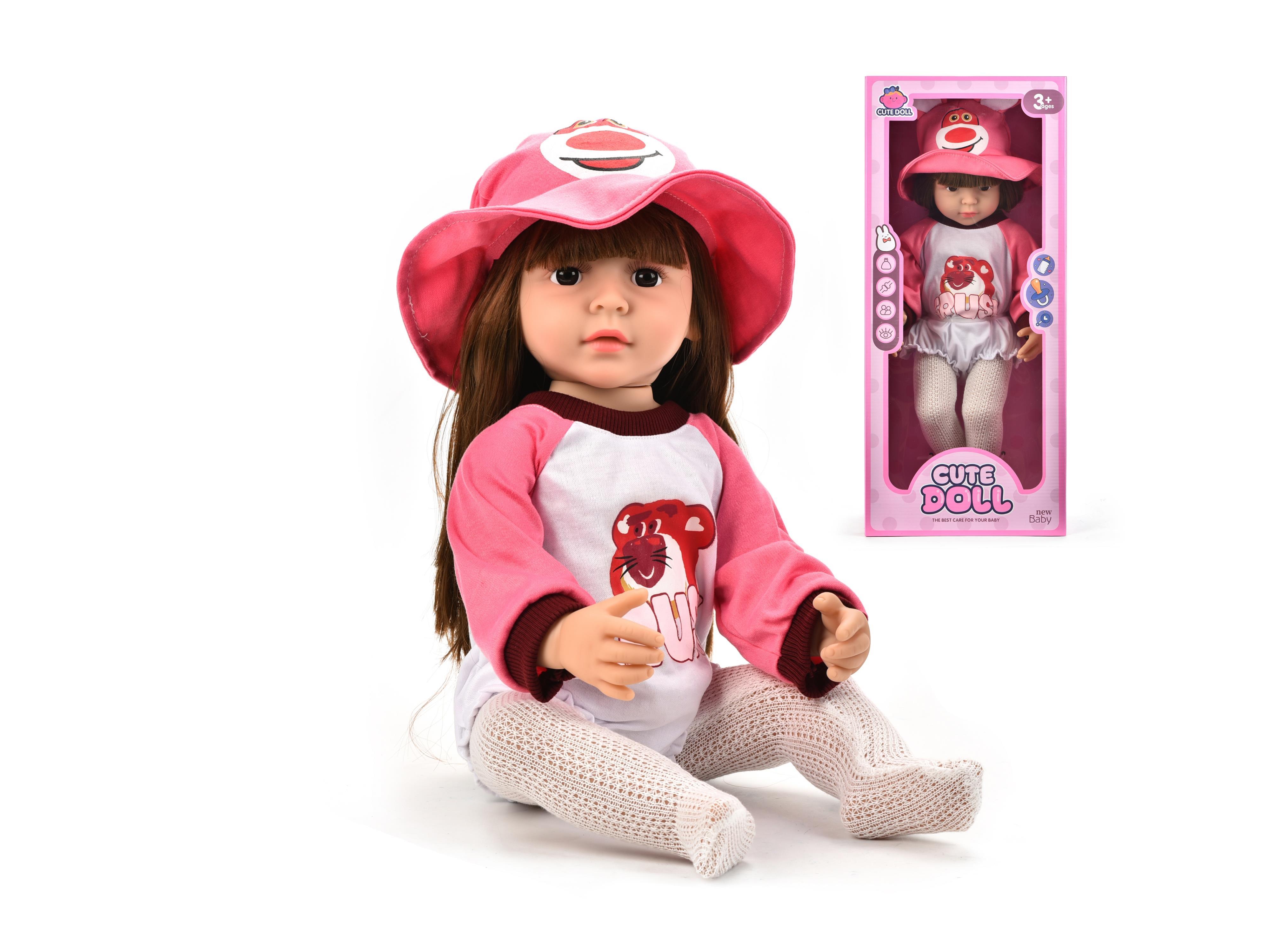 60Cm Reborn Doll, 22-Inch Simulated Baby, Soft Rubber, Fully Lined