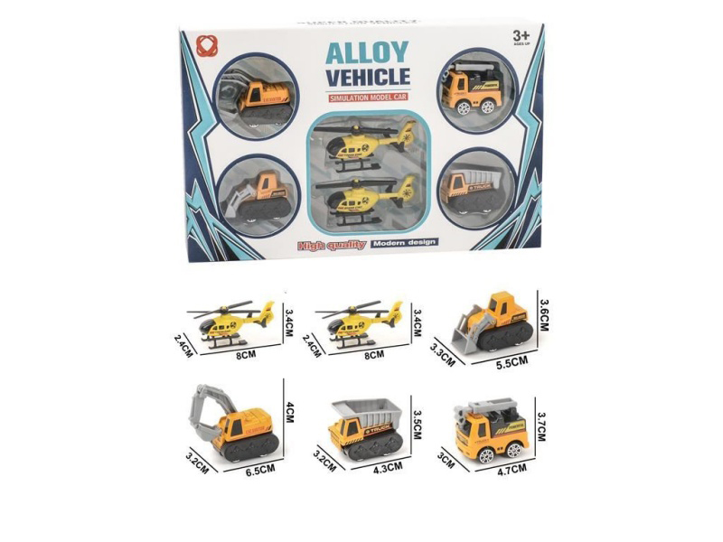 6 Pieces Of Sliding Engineering Alloy Vehicles