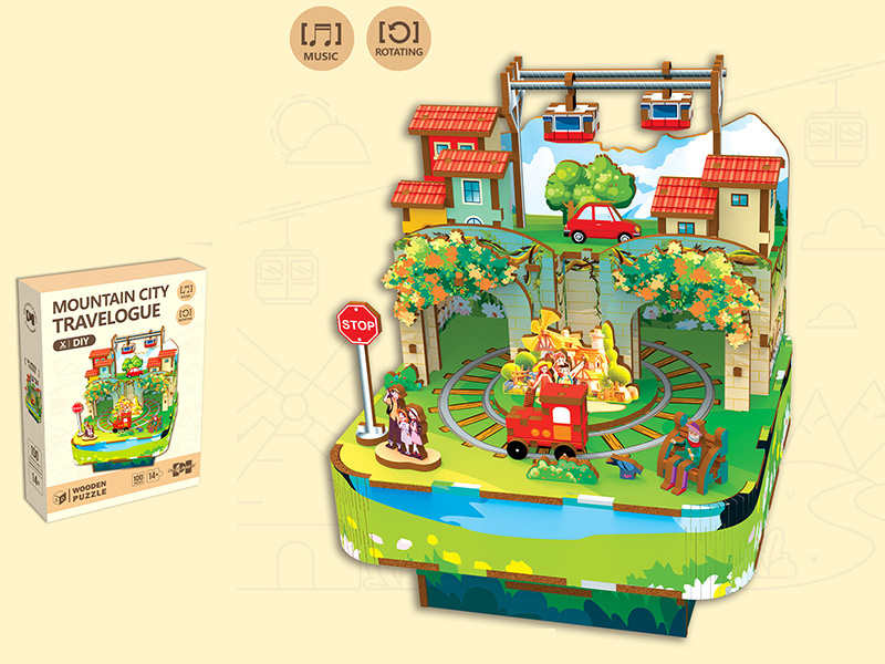 3D Wooden Puzzle Music Box