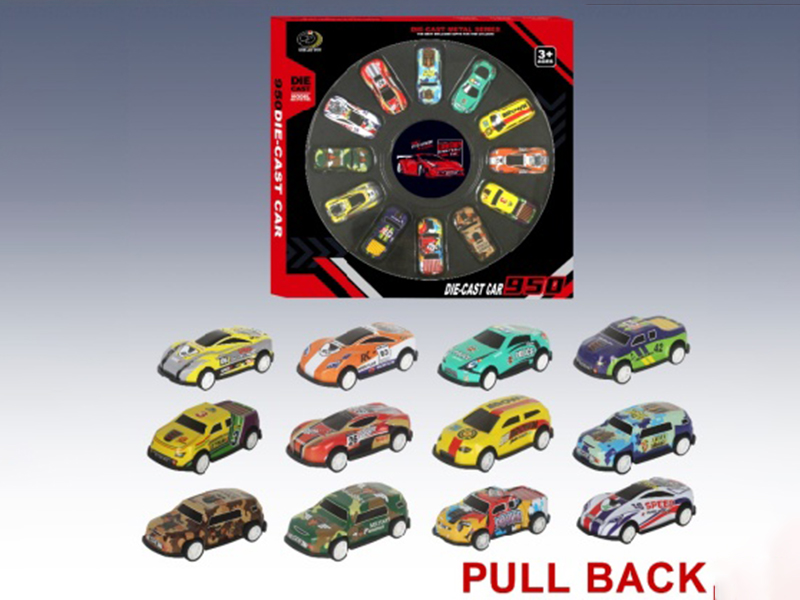 Alloy Iron Pull-Back Car (12Pcs)