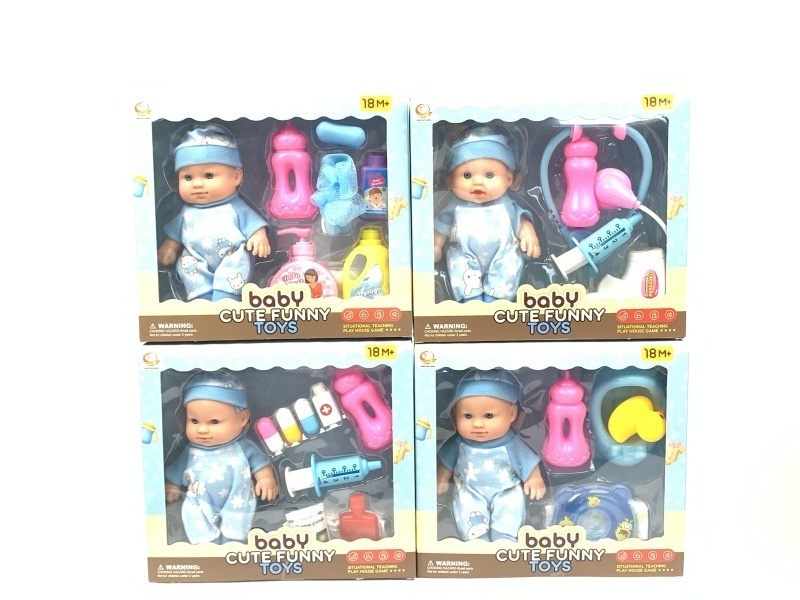 Four Mixed Sets Of 8-Inch Plush Dolls For "Play House"