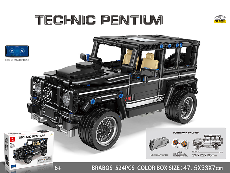 2.4G 4-Channel Remote Control Mercedes-Benz Brabus Model Building Blocks(2WD)524pcs