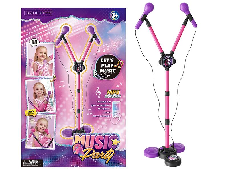 Dual Microphone With Light And Music