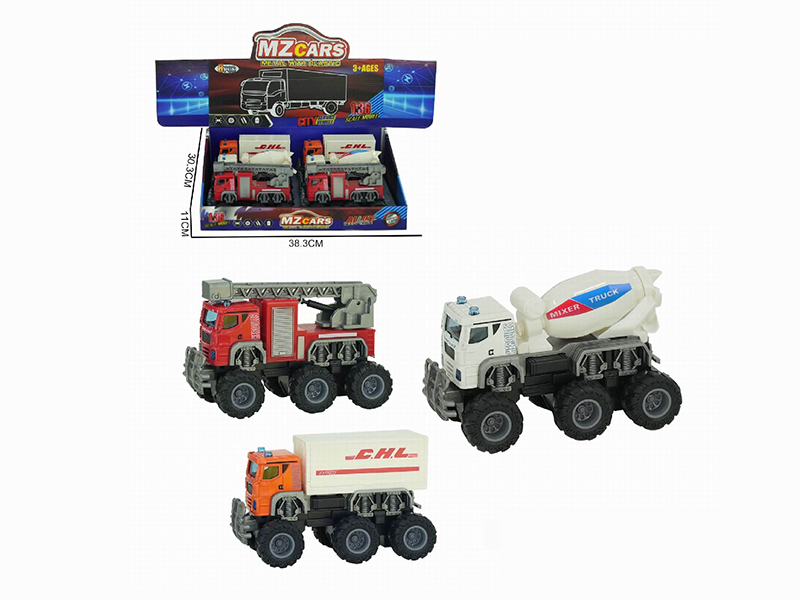 1:36 Double Friction Alloy Off-Road City Cars 6pcs