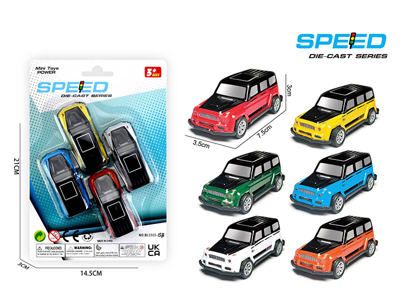 Pull Back Metal Off-Road Vehicle 4pcs