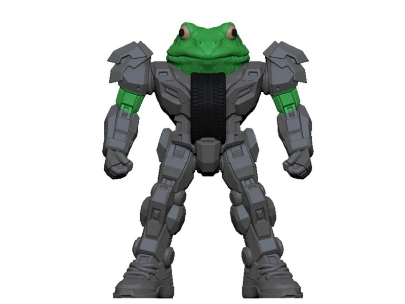 Ai Shan Hai Jing Frog Tire Mecha Building Blocks - 11 Pieces
