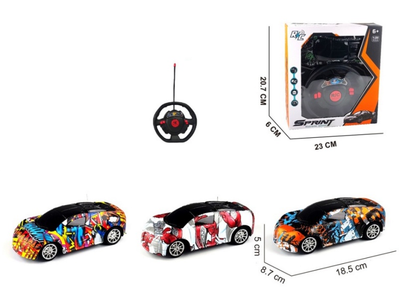 4-Channel  Remote-Controlled Graffiti Bugatti