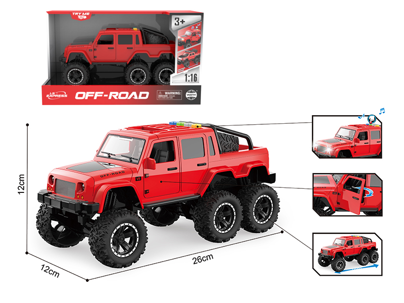1:16 Friction Six-Wheel Cross Country Car(With Light And Sound)