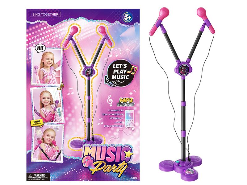 Dual Microphone With Light And Music