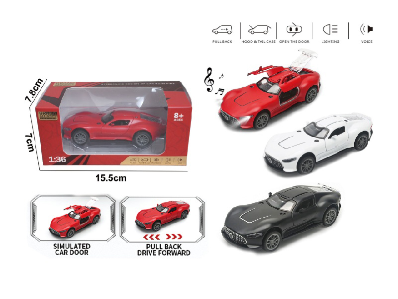 1:36 Huili Alloy Car Model - Mercedes-Benz Gt With Mixed Colors Of Light And Music