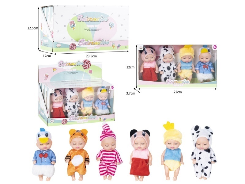 4-Inch Solid 4-Person Sleeping Doll (3 Boxes)