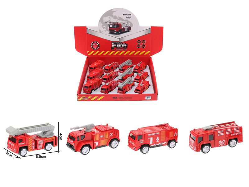 1:60 Pull Back Alloy Fire Engine(12PCS)