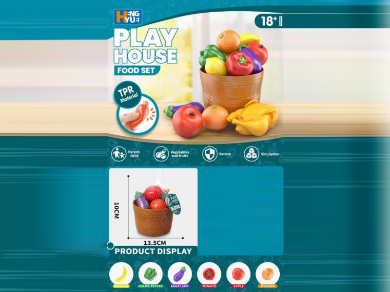 Tpr Soft Rubber Fruit Bucket Set