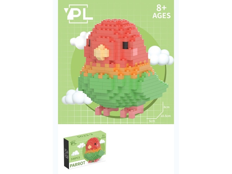 546 PCS Of Green Parrot Building Blocks