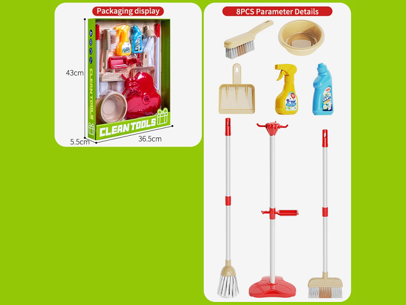 Cleaning Tool Set In Red