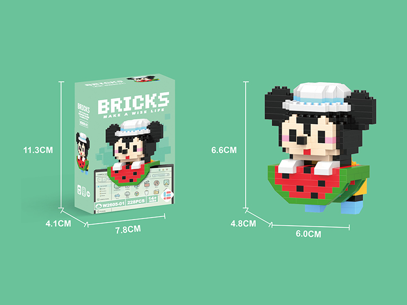 Computer Pendant Mickey Mouse Building Blocks 228PCS