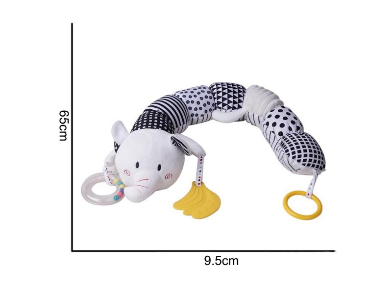 Plush Black And White Elephant Caterpillars (Music) 2 Ag13