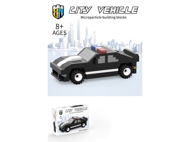 408 PCS Of Police Patrol Building Block Carts