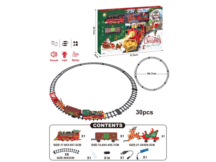 Classical Steam-Charged Rail Train (Christmas Model)