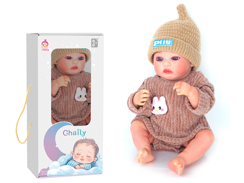 43cm Reborn Baby Doll With Diaper, Birth Card, Bottle, Magnetic Pacifier